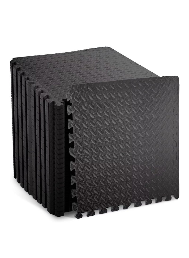 ويسفور 12 قطعة من سجادة الأرضية المتشابكة سميك لصالة الألعاب الرياضية مطاطية كبيرة للتمرينمقاس 60×60 سم - Image 1