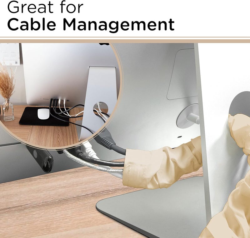 Cordinate Fabric Cord Cover 2 Pack, 6 Ft, Cable Management and Hider, Easy Installation, Great for Lamps, Light Fixtures, and Desks, Champagne, 48660 - Image 4