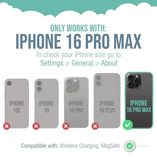 Smartish® iPhone 16 Pro Max Magnetic Case - Gripmunk Compatible with MagSafe [Lightweight + Protective] Slim & Thin Grip Cover with Microfiber Lining for Apple iPhone 16 Pro Max - Blues on The Green - Image 5