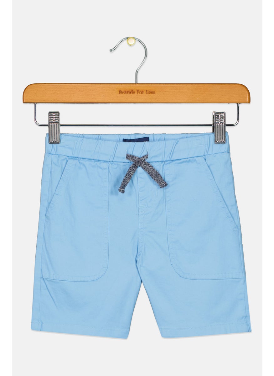 Andy & Evan Toddler Boy Drawstring Plain Short, Blue  - Image 1