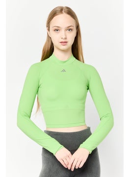 Adidas Women Sportswear Fit Long Sleeve Training T-shirt, Green  - Image 1