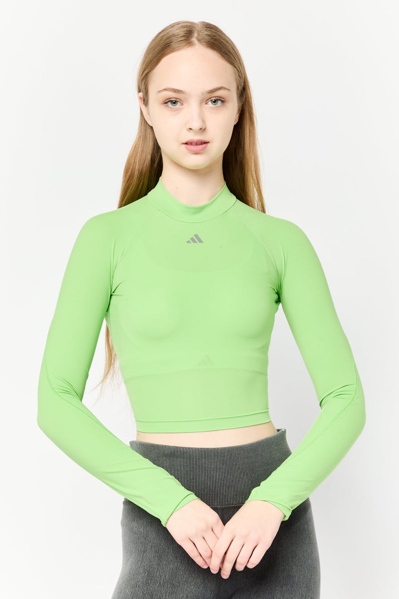 Adidas Women Sportswear Fit Long Sleeve Training T-shirt, Green - Image 1