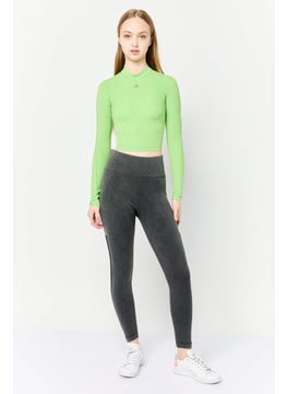 Adidas Women Sportswear Fit Long Sleeve Training T-shirt, Green  - Image 2