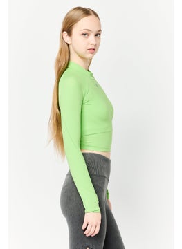 Adidas Women Sportswear Fit Long Sleeve Training T-shirt, Green  - Image 4