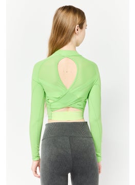 Adidas Women Sportswear Fit Long Sleeve Training T-shirt, Green  - Image 3