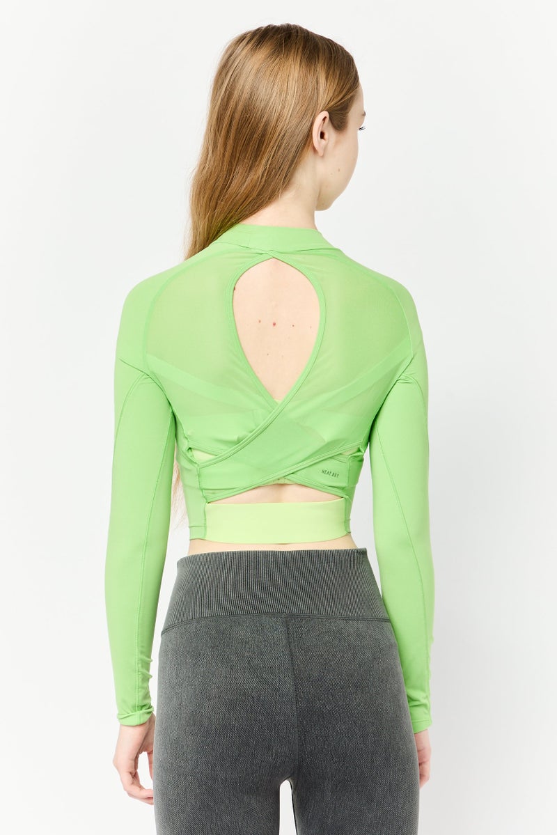 Adidas Women Sportswear Fit Long Sleeve Training T-shirt, Green - Image 3