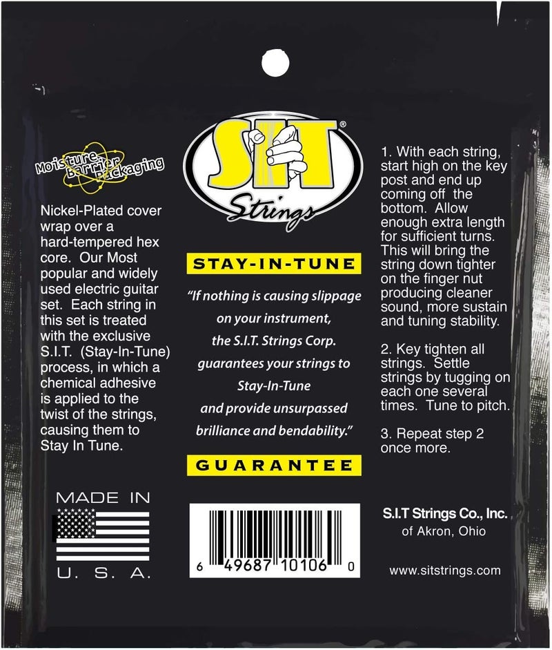 SIT Strings Power Wound Nickel Electric Guitar Strings (S.I.T.), Light 10-46, S1046 - Image 2