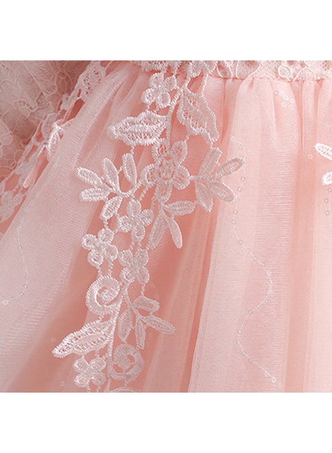 Luobobeibei Girls' Long Sleeve Princess Dress Spring Birthday Party Dress Pink - Size 130 - Image 5