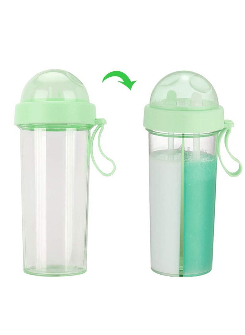 SYOSI Water Bottle 21oz, SYOSI Portable Dual-Use Drink Cup Travel Sport Water Bottle Water Cup with 2 Straw for Home Outdoor Camping Cycling - Image 2