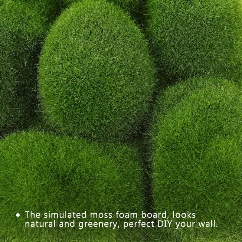 SHINEOFI Artificial Moss Wall Decor Panel, Green Foam Plant Board for DIY Indoor Hanging Decoration, Living Room Office Wall Art, 11. 8 X 11. 8 Inches - Image 4