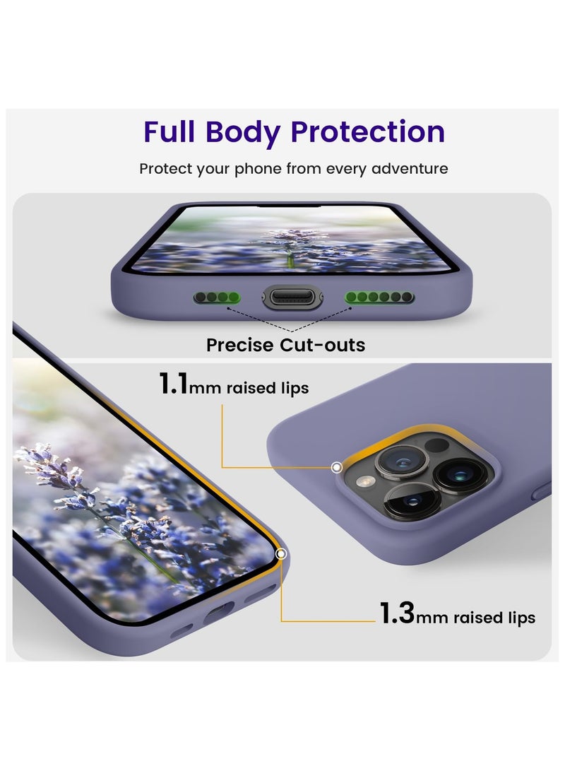 ACLIX Compatible with iPhone 13 Pro Max Case , Silky and Soft Touch Series Premium Soft Liquid Silicone Rubber Full-Body Protective Bumper Case for iPhone 13 Pro Max (Lavender) - Image 3