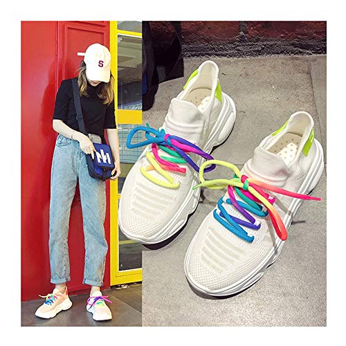 Decker Rainbow thick round shoelaces Colorful Fashion for Sneakers (54"(137 cm)) - Image 2