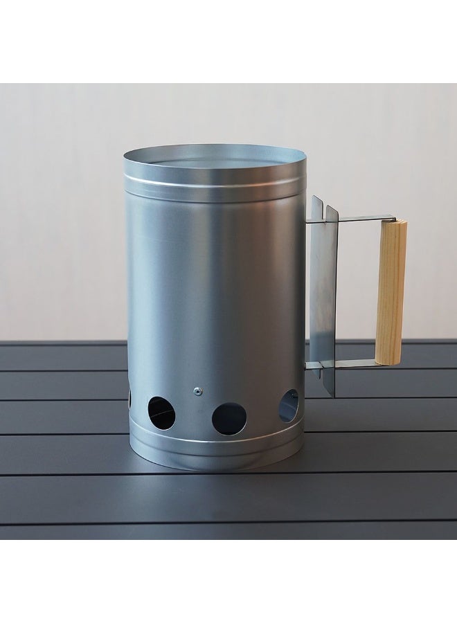 Danube Home Inferno Charcoal Chimney For Patio Lawn Garden Picnic Camping - 27X17X27.5 Cm-Silver - Image 2