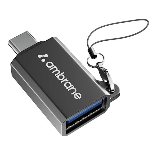 Ambrane USB 3.0 to Type C OTG Adapter, with Thunderbolt to USB to Adapter, 10Gbps High Speed Data Transfer, Compatible with for All Type C Devices Smartphone, Laptops, Tablets, Chargers, MacBook - Image 1