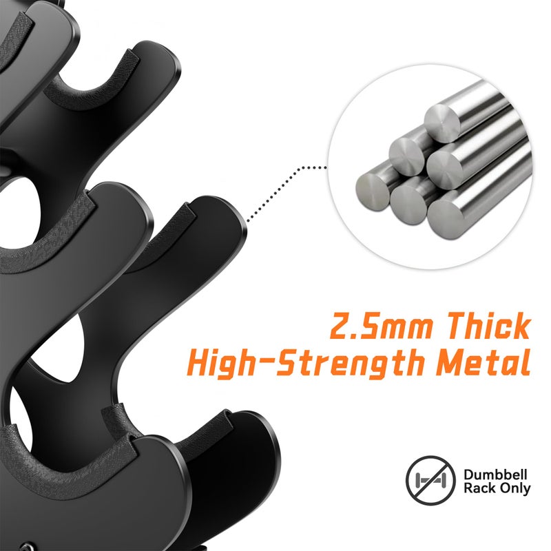 Josmimic 3 Tier Dumbbell Rack, Weight Rack For Home Gym, Dumbbell Stand for Free Weights - Image 3