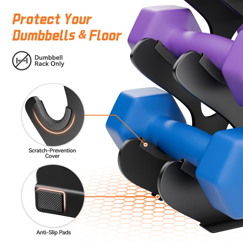 Josmimic 3 Tier Dumbbell Rack, Weight Rack For Home Gym, Dumbbell Stand for Free Weights - Image 2