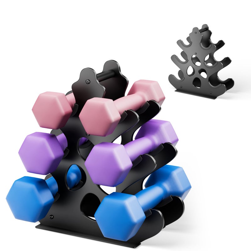 Josmimic 3 Tier Dumbbell Rack, Weight Rack For Home Gym, Dumbbell Stand for Free Weights - Image 1