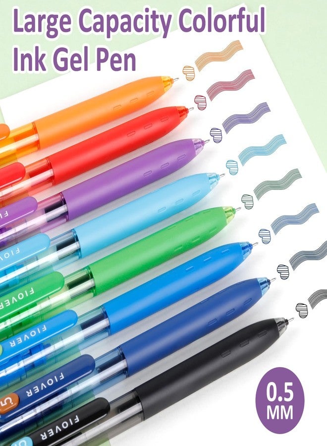 FIOVER Colored Gel Pens, 0.5mm Quick Dry Ink Fine Point Smooth Writing Colorful Pens for Journaling, School Supplies, Gifts for Nurses and Teens, Stocking Stuffers for Women (8PCS) - Image 3