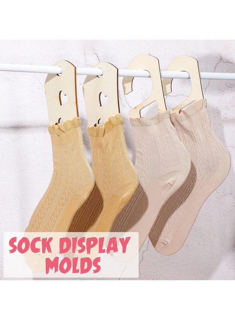 SYOSI SYOSI Wooden Sock Blockers for Knitting, Adjustable Sock Blocker for Knitting Crochet Stocking Display Molds Knit Sock Form Stretchers (4 Pieces)  - Image 5