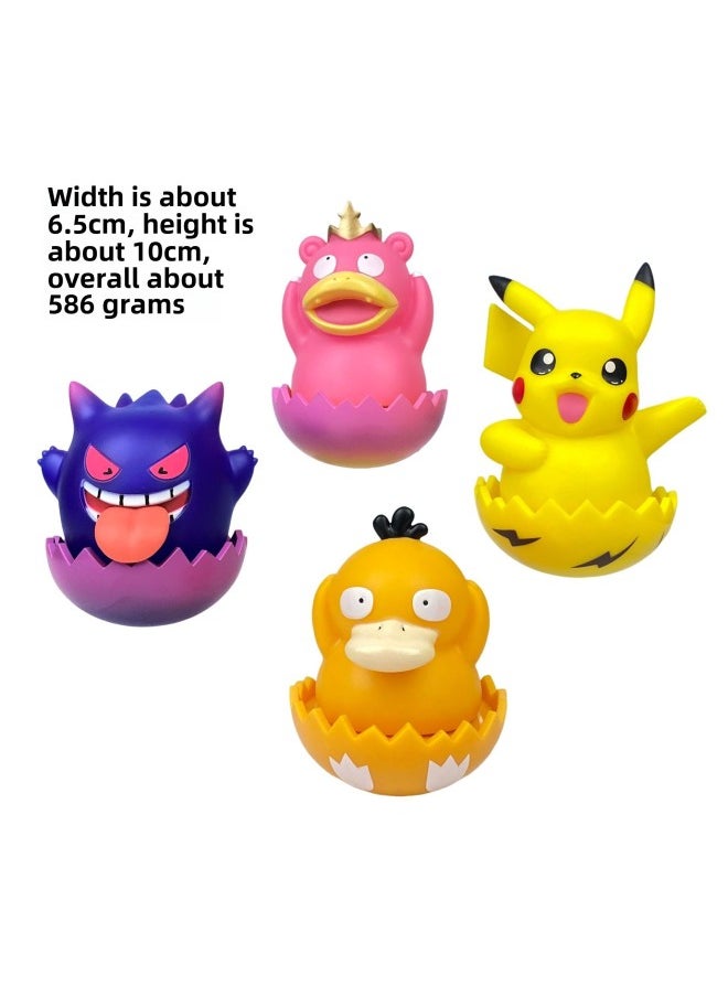 Generic - Baokemeng Hand-made Blind Box Pikachu Crayon Small Melody Kulomi Ruby Strawberry Bear Toy Ornaments-Color:Tumbler Pikachu 4-piece Set (whole Set Price) - Image 1