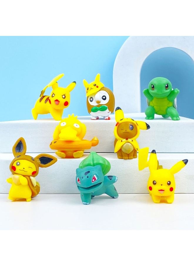 Generic - Baokemeng Hand-made Blind Box Pikachu Crayon Small Melody Kulomi Ruby Strawberry Bear Toy Ornaments-Color:Tumbler Pikachu 4-piece Set (whole Set Price) - Image 1