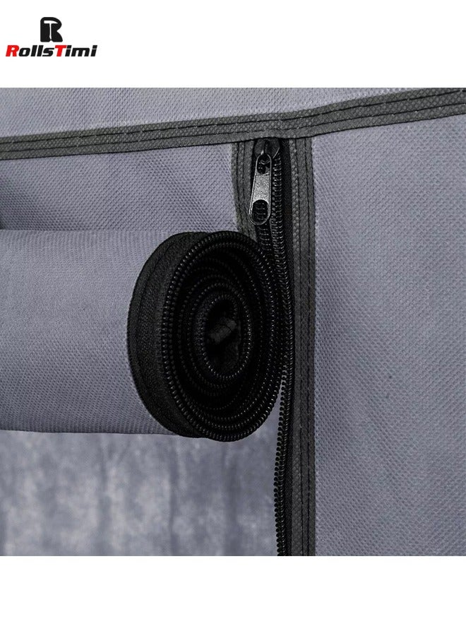 RollsTimi  Shoe Rack Storage Organizer Cabinet With Fabric Dust Cover 7 Tiers 14 shelves Grey - Image 4