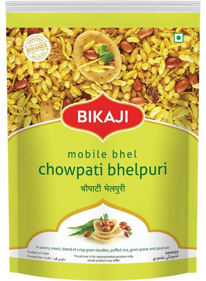 Bikaji Bikaji Chowpati Bhelpuri - 300g Pouch with Chutney | Crispy & Crunchy | Made with All Natural Ingredients | Product of India  - Image 1