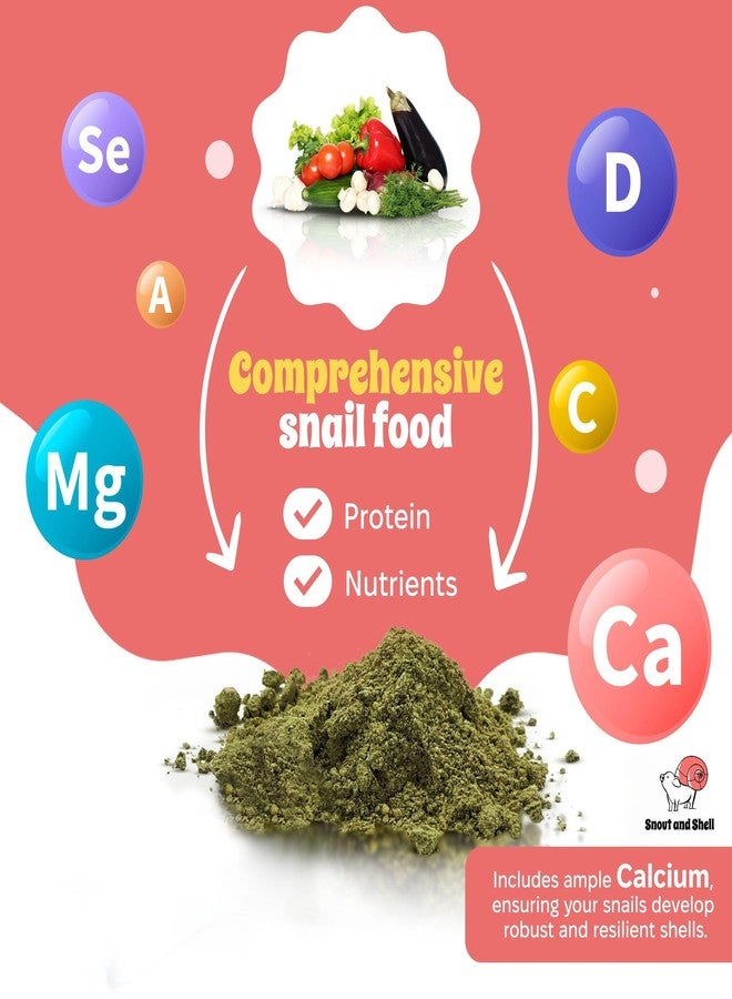 Snout and Shell Snout & Shell Vegetable Flavored Pet Land Snail Food - Tasty High-Protein, Calcium Blend for Snails, Easy Addition to Your Garden Snails Terrarium or Snail Habitat - Image 5