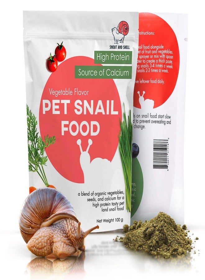 Snout and Shell Snout & Shell Vegetable Flavored Pet Land Snail Food - Tasty High-Protein, Calcium Blend for Snails, Easy Addition to Your Garden Snails Terrarium or Snail Habitat - Image 1