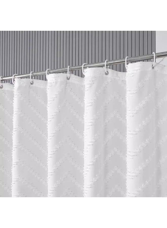 Bluejw - Cut Flower Polyester Waterproof Shower Curtain Fabric Hotel Bathroom Shower Curtain Waterproof Mildew Proof Modern Simple Geometric Shower Curtain - Image 1