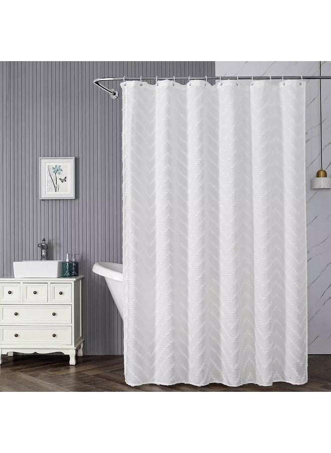 Bluejw - Cut Flower Polyester Waterproof Shower Curtain Fabric Hotel Bathroom Shower Curtain Waterproof Mildew Proof Modern Simple Geometric Shower Curtain - Image 1
