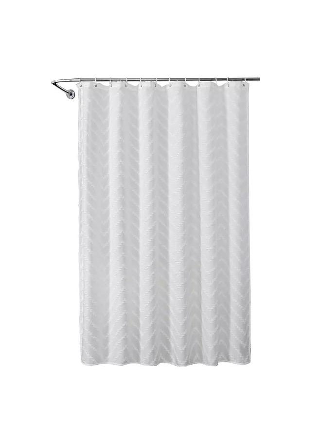 Bluejw - Cut Flower Polyester Waterproof Shower Curtain Fabric Hotel Bathroom Shower Curtain Waterproof Mildew Proof Modern Simple Geometric Shower Curtain - Image 1