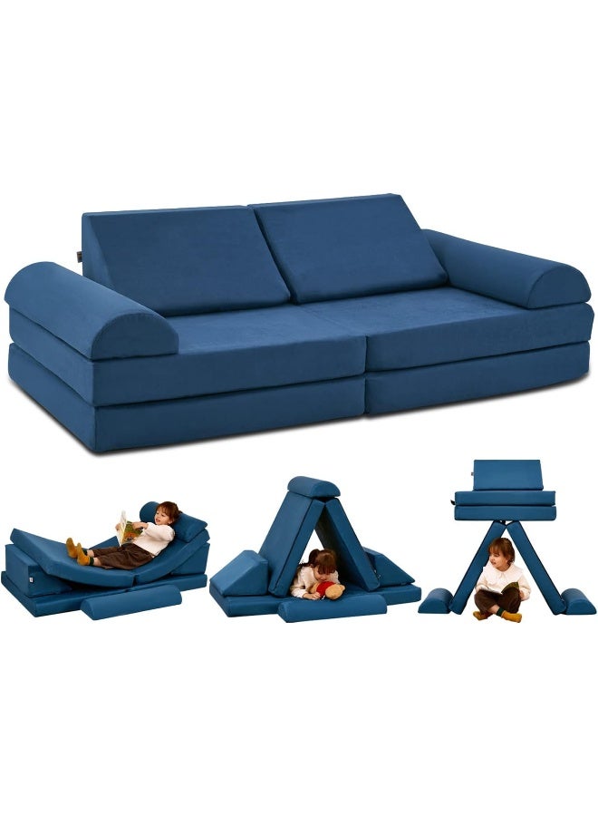 jela jela Kids Couch Medium 8PCS, Floor Sofa Modular Furniture for Kids Adults, Playhouse Play Set for Toddlers Babies, Modular Foam Play Couch Indoor Outdoor  - Image 1