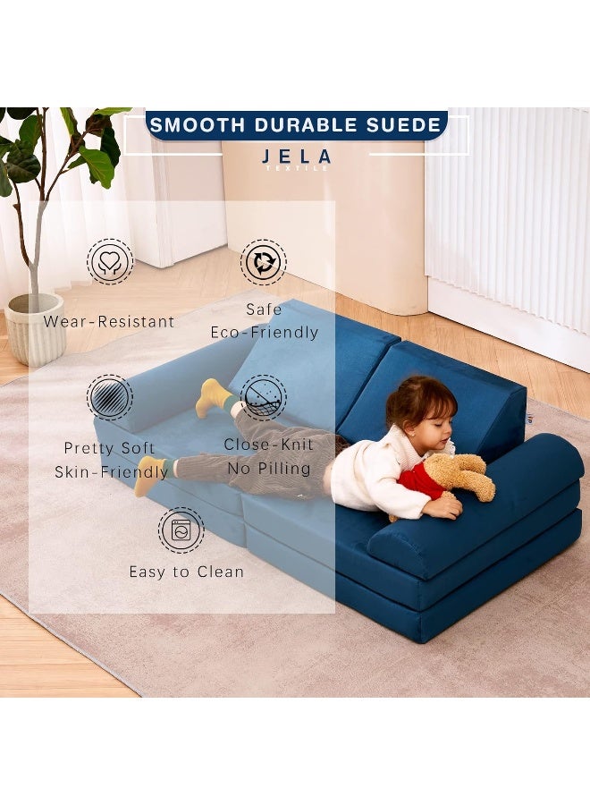 jela jela Kids Couch Medium 8PCS, Floor Sofa Modular Furniture for Kids Adults, Playhouse Play Set for Toddlers Babies, Modular Foam Play Couch Indoor Outdoor  - Image 2