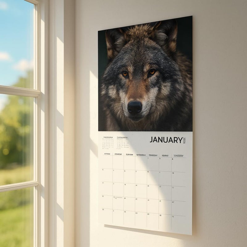 ARTICO Wolf Calendar 2026, Large 12 x 12 inch, Wolf Wall Calendar, Gift for Wolf Lovers, Cute Calendar for girls or boys - Image 4