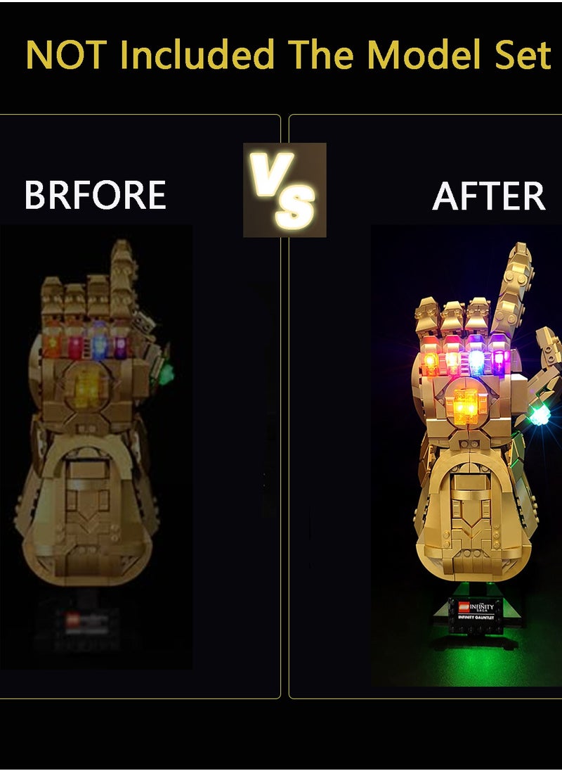 BRIXSPARK BRIXSPARK LED Light Kit for Lego Marvel Infinity Gauntlet Building Blocks Model, LED Light Set Compatible with 76191(Lego Set NOT Included)  - Image 4