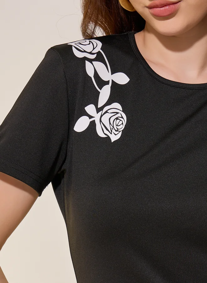 Take Two Floral Print Midi Dress