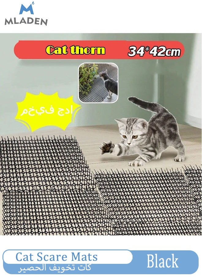 MLADEN 17 × 14 بوصة ( مجموعة من 10 ) من القطط مع طارد البعوض في الهواء الطلق القط مع مقياس حصيرة للحفاظ على القط بعيدا عن الفناء إلى الأبد  - Image 1