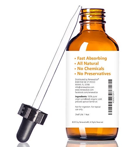 Renewalize Organic Apricot Kernel Oil MOISTURIZER in Large 4 oz Dark Glass Bottle with Dropper 100 Pure and Unrefined an Essential Aromatherapy Skin Massage Oil for Body Hands Feet - Image 5