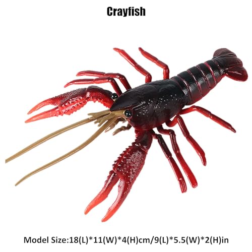 JOKFEICE Ocean Sea Animal Toys Realistic Crayfish Fairy Garden Accessories Learning Educational Toys for Christmas Birthday Cake Topper for Kids Red - Image 5