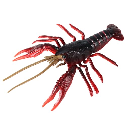 JOKFEICE Ocean Sea Animal Toys Realistic Crayfish Fairy Garden Accessories Learning Educational Toys for Christmas Birthday Cake Topper for Kids Red - Image 1