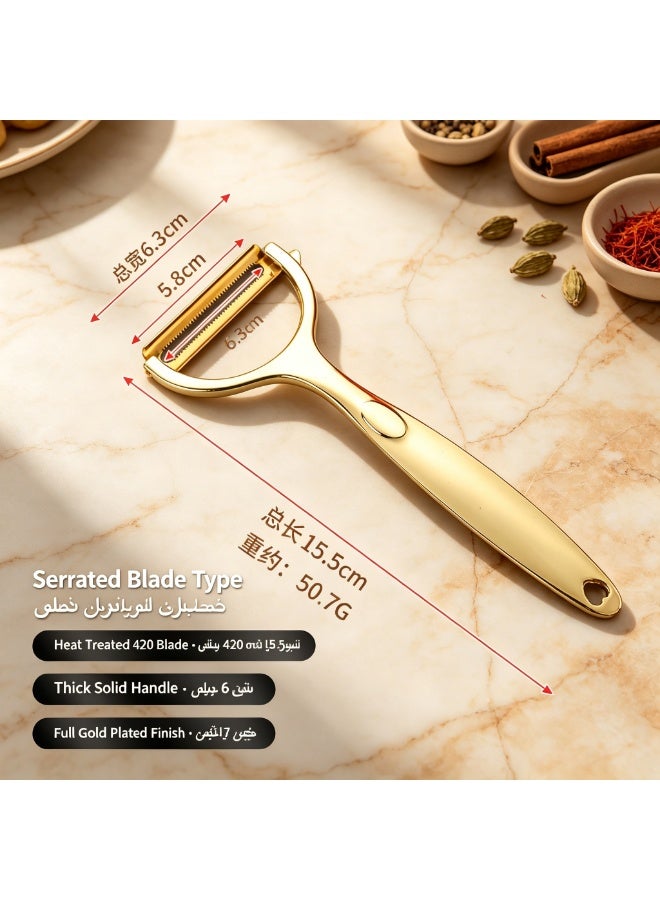 Vegetable Peeler with Serrated Blade, Y-Shaped Fruit & Vegetable Peeler, Manual Kitchen Peeling Tool with Comfortable Handle, Easy to Use and Store - Image 2