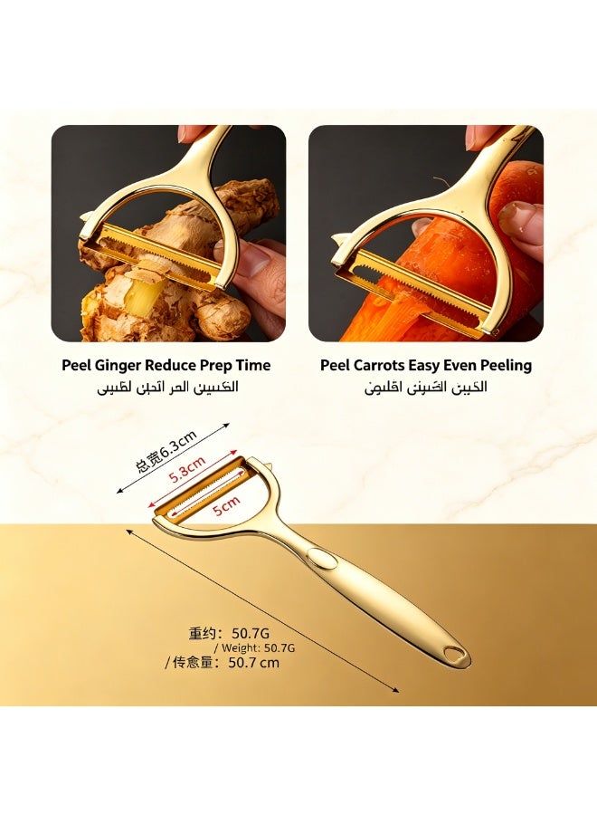 Vegetable Peeler with Serrated Blade, Y-Shaped Fruit & Vegetable Peeler, Manual Kitchen Peeling Tool with Comfortable Handle, Easy to Use and Store - Image 3