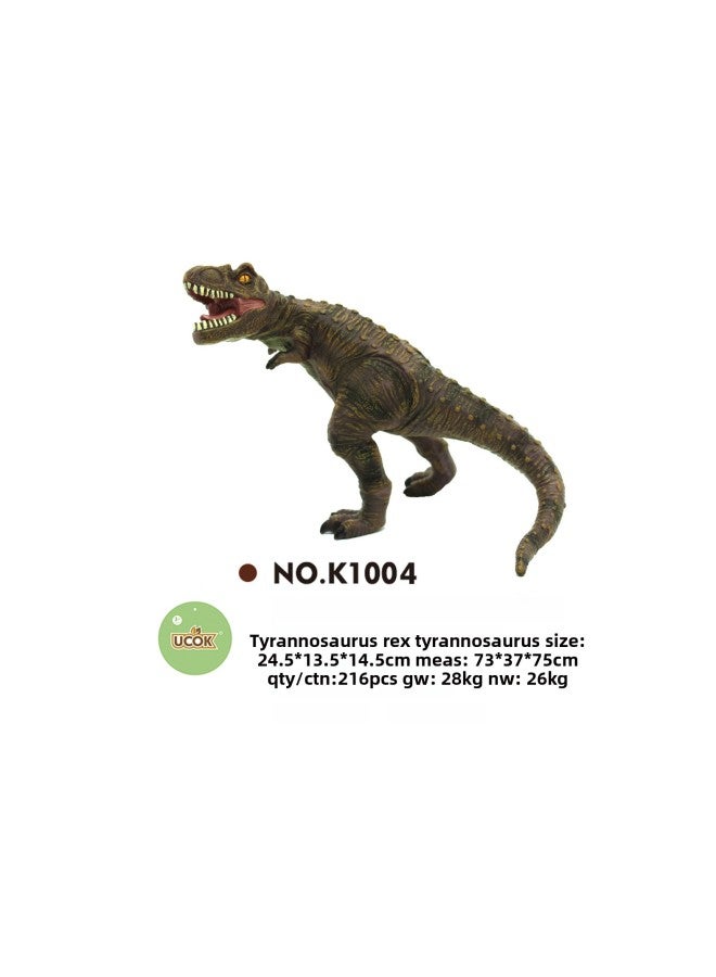 25cm Simulation Dinosaur Model Soft Glue Triceratops Stegosaurus Dinosaur Toy Animal Kingdom Children Model Cross Border-Color:Tyrannosaurus Rex (gray) K10 - Image 1