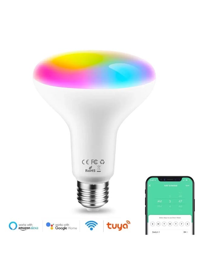 Elitco Multicolor Smart WiFi Bulbs RGBCW, Compatible with Alexa, Google Home, Equivalent 100W Bulb with Timing, 13W, 1300 Lumens, 2800K-6500K, E27 