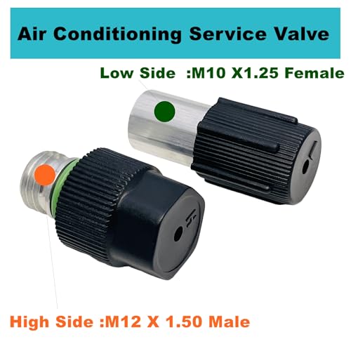 Aracey Air Conditioning Valve Core Kit | A/C R12 R134a Teflon Seal Refrigeration Air Conditioning High and Low Side Port Service Valve, Car & HVAC AC System Charging Port Seal Caps Kit - Image 2