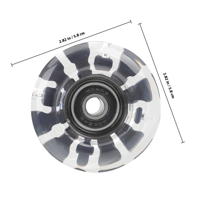 Glowing Roller Skate Wheels Double Row Pu Rubber Wear Resistant With Bearings 4Pcs - Image 3