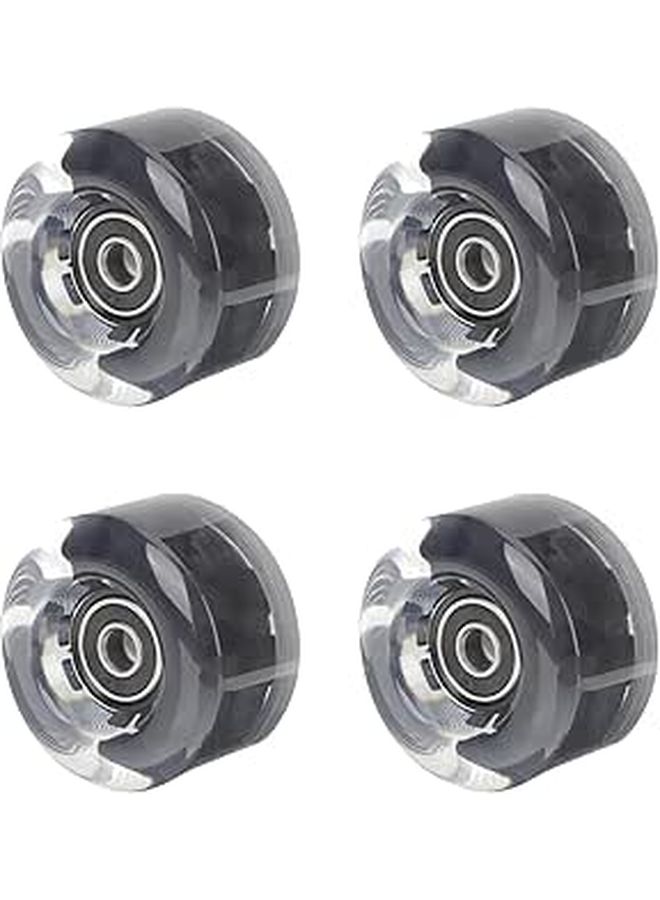 Glowing Roller Skate Wheels Double Row Pu Rubber Wear Resistant With Bearings 4Pcs - Image 1