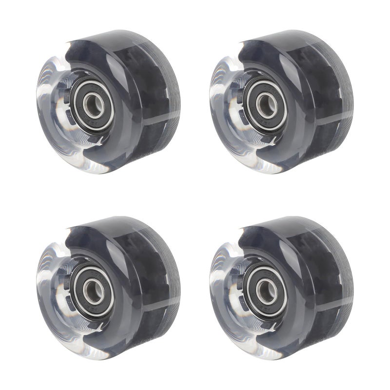 Glowing Roller Skate Wheels Double Row Pu Rubber Wear Resistant With Bearings 4Pcs - Image 2