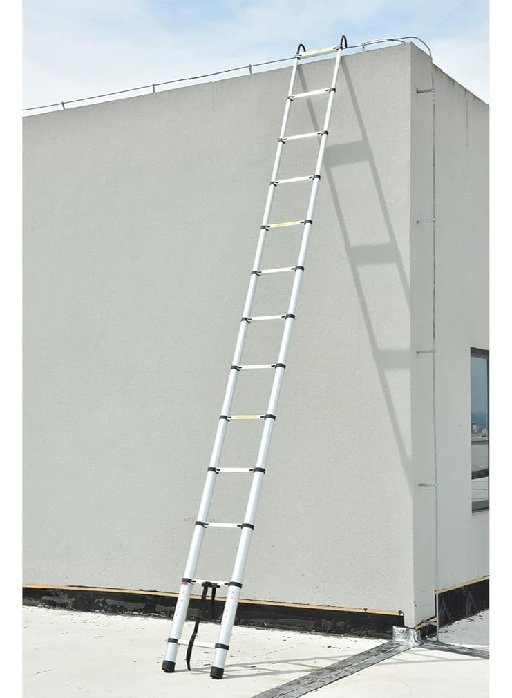 Portable Telescopic Aluminum Ladder – 4.4 m (14.4 ft) – With Removable Hook and Anti-Slip Rubber Feet – For Attic, Home, and Outdoor Use - Image 2